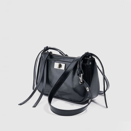 Sacs bandoulière femme style bureau, en PU uni, avec quincaillerie en métal 2