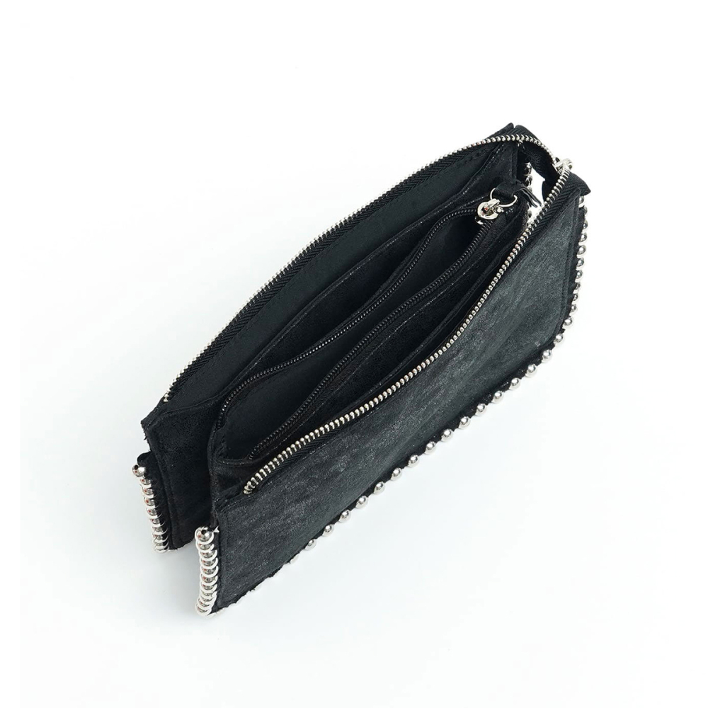Sac Carré Femme En Pu À Rivets Et Clous, Style Streetwear, Couleur Unie Image3