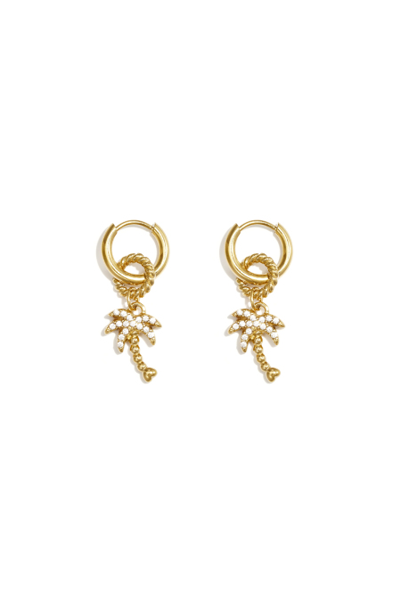 Boucles d'oreilles pendantes en acier inoxydable, collection Plant Simple Daily Simple, bijoux pour femmes