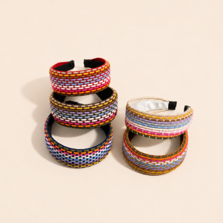 Bandeaux à cheveux tressés en corde tressée, style ethnique décontracté, à rayures torsadées et de couleurs mélangées 2