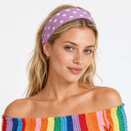 Bandeaux pour cheveux en tissu uni couleur cœur, collection Simple 2