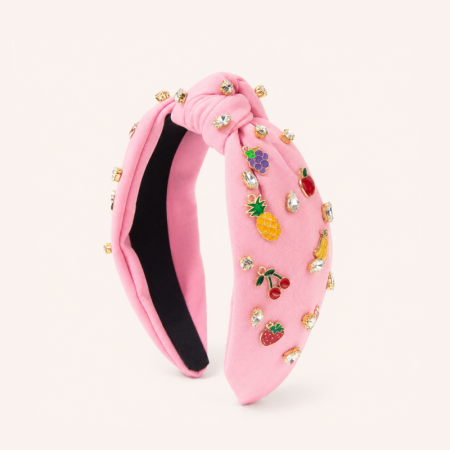 Bandeaux à cheveux luxueux en tissu strass, perles de fruits sucrés, couleurs assorties cerise et fraise 2