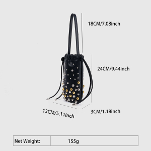 Sac Seau Femme En Pu À Rivets Cloutés Style Streetwear h5 