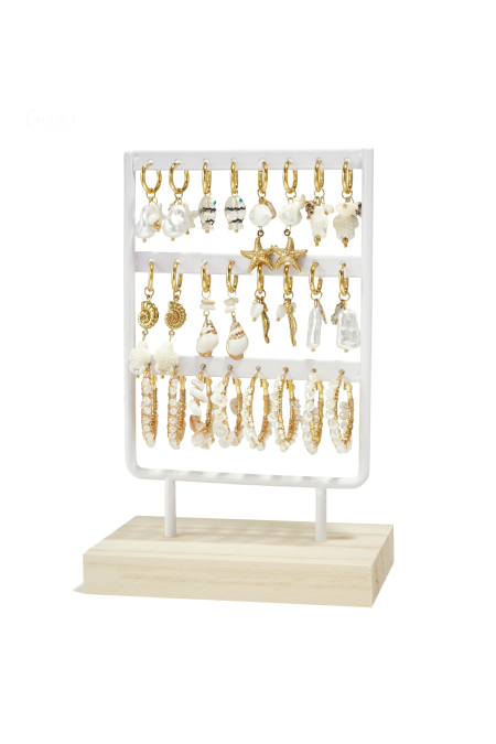 Présentoir À Boucles D'Oreilles Avec 12 Paires De Boucles D'Oreilles Sur Le Thème De La Plage