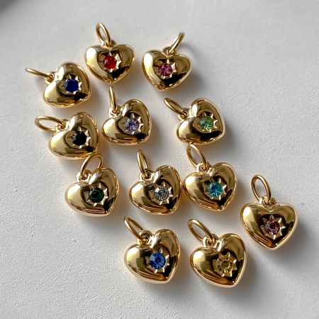 Pendentifs femme Simple Series DIY rétro en forme de cœur, en acier inoxydable étanche, couleur or 2