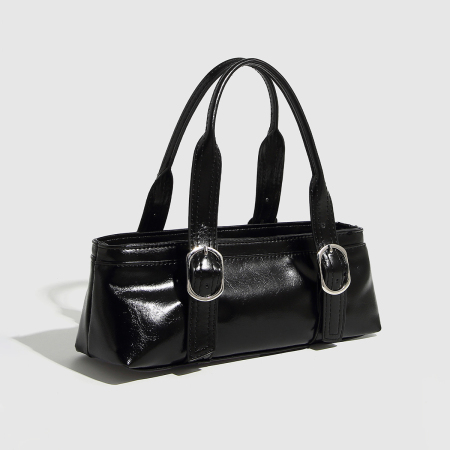 Sacs à main pour femmes en PU uni, style décontracté, avec quincaillerie en métal 2