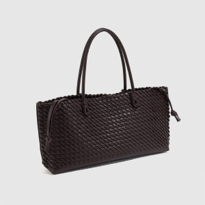 Sac Cabas Femme En Pu Tissé Uni, Style Parisien Chic h5 Image2