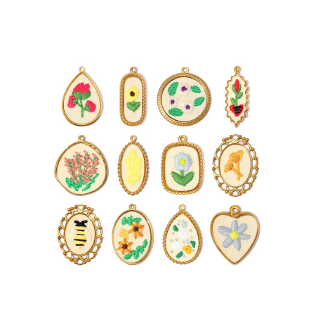 Pendentifs pour femmes, collection romantique, à faire soi-même, en forme de fleur irrégulière, en acier inoxydable étanche, couleur or