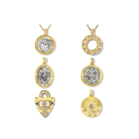 Pendentifs pour femmes en acier inoxydable, forme elliptique, étanches, couleur or, de la série classique à faire soi-même
