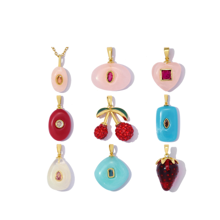 Pendentifs pour femmes en cuivre doré, style goutte à faire soi-même, série simple