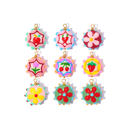 Pendentifs pour femmes, collection romantique, à faire soi-même, motif floral irrégulier, finition dorée.