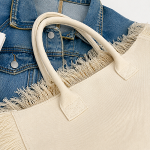 Sac Cabas Femme En Toile Multicolore À Rayures Et Pompons, Style Décontracté, Imprimé Léopard. h5 Image5