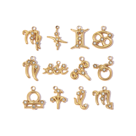 Pendentifs pour femmes Simple Series DIY Constellation en acier inoxydable étanche couleur or