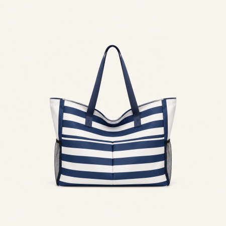Sac cabas femme en nylon à rayures imprimées, style décontracté 2