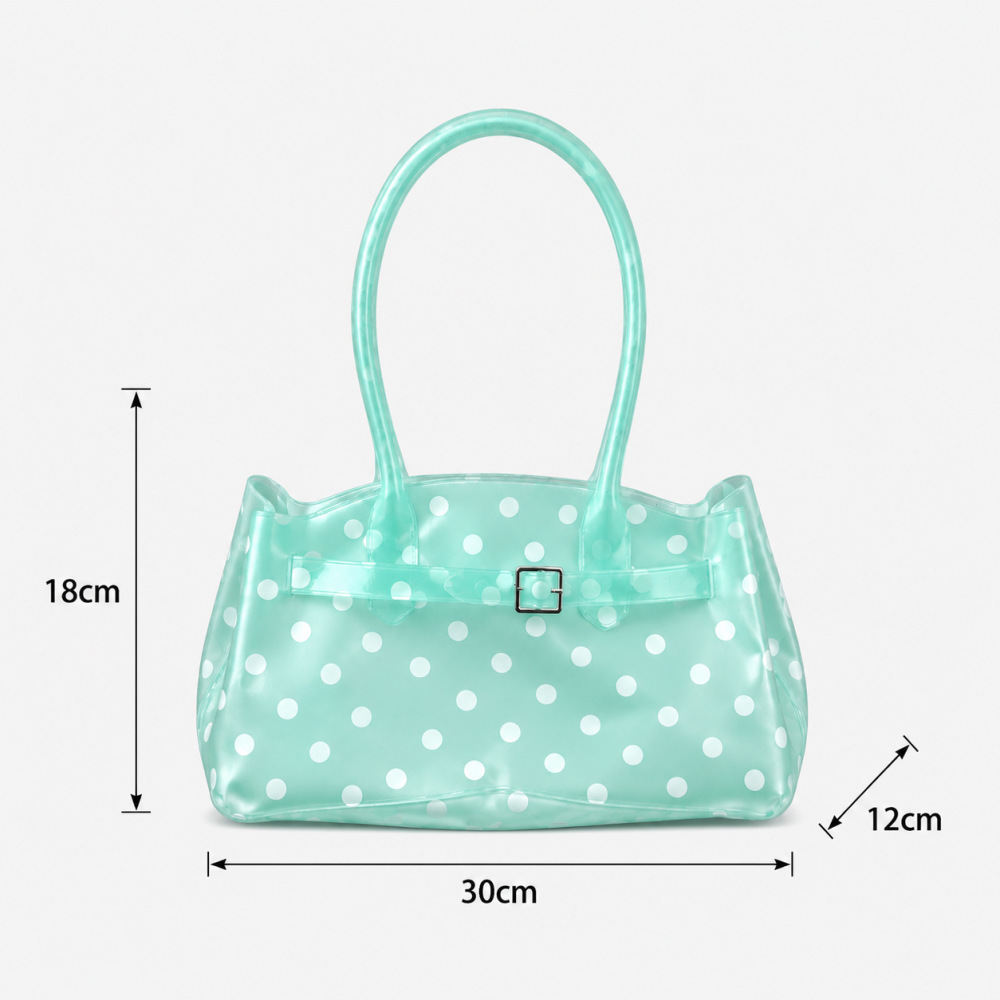 Sac Carré Femme En Pvc Transparent Imprimé À Pois, Style Décontracté