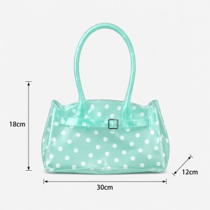Sac Carré Femme En Pvc Transparent Imprimé À Pois, Style Décontracté h5