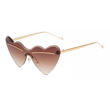 Lunettes de soleil romantiques à monture cœur simple et irrégulière, dégradé de couleurs 2
