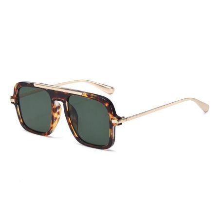 Lunettes de soleil rétro Simple Series à imprimé léopard dégradé uni