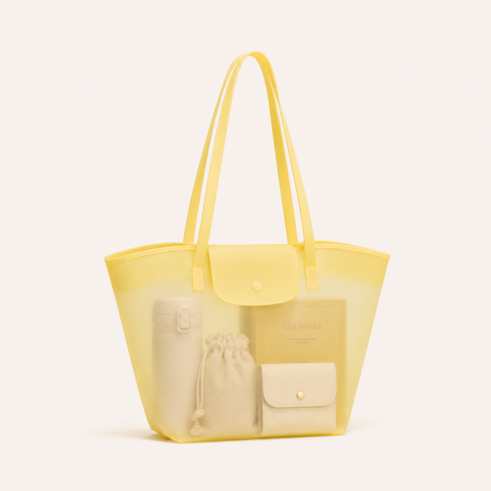 Sac Trapèze Femme En Pvc Transparent Style Océanique Décontracté Image2