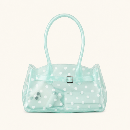 Sac carré femme en PVC transparent imprimé à pois, style décontracté 2