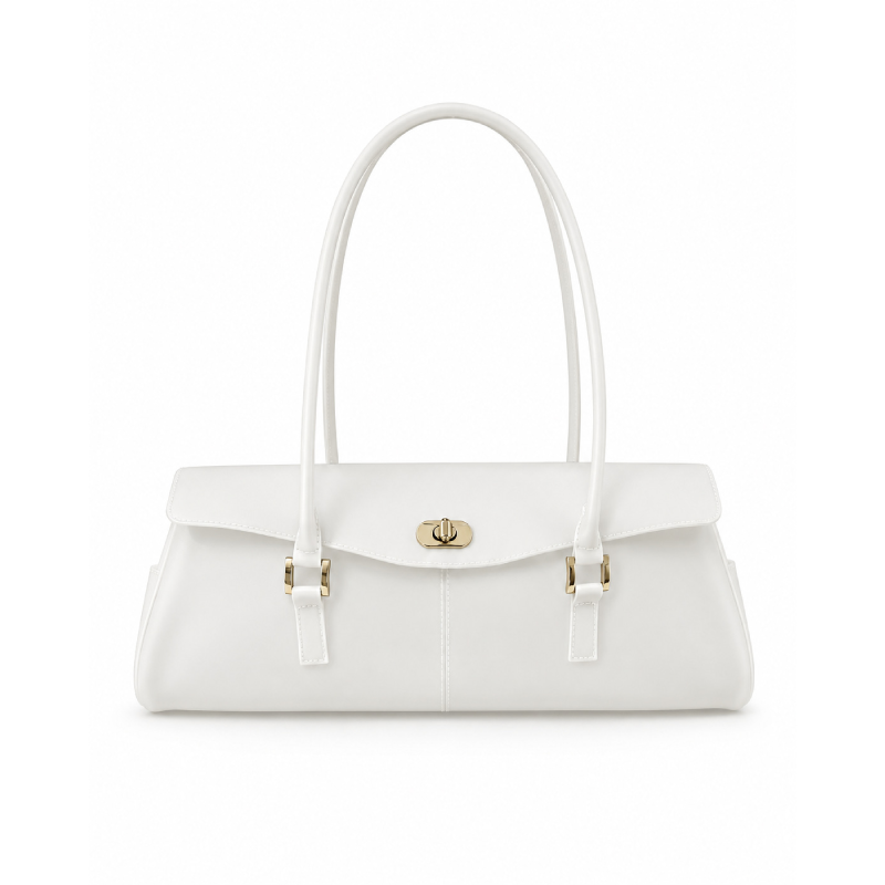 Sac À Main Femme Style Décontracté En Pvc Transparent Uni Avec Quincaillerie Métallique 