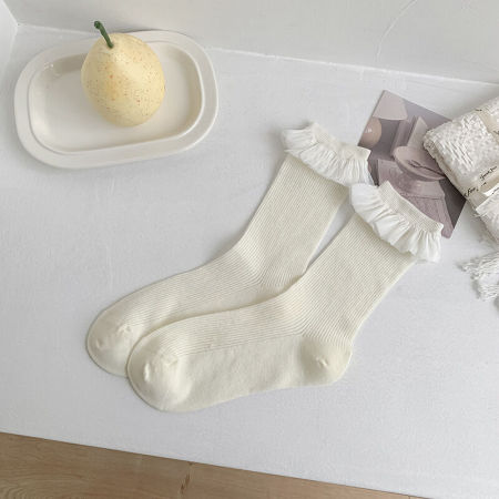 Chaussettes mi-mollet élégantes à petits motifs floraux, légèrement rebondissantes 2