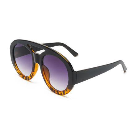 Lunettes De Soleil Rétro À Imprimé Léopard Simple Series, Couleurs Dégradées.