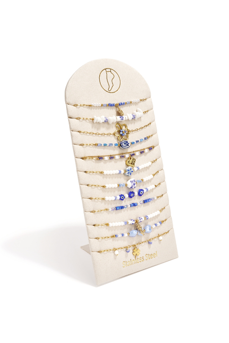 Bracelets de cheville en céramique plaquée or 14 carats, collection Daily Simple, bijoux pour femmes