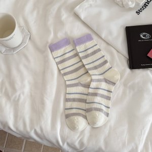 Chaussettes Mi-Mollet À Rayures Basiques Slight Bounce Color Clash h5 Image2