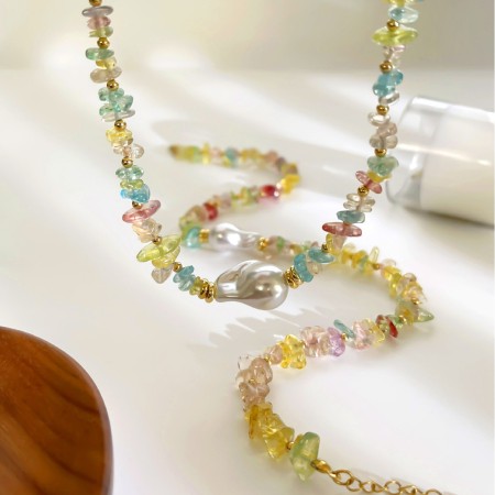 Colliers de perles pour femmes, collection romantique Sweet Beads, pierres naturelles