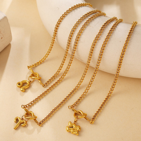 Colliers pendentifs pour femmes Simple Series Daily Constellation en acier inoxydable étanche couleur or