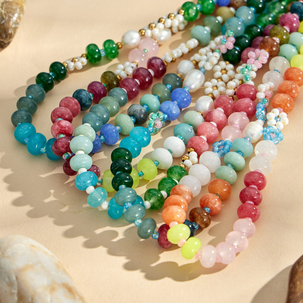 Colliers De Perles Pour Femmes, Collection Simple Sweet Flower, En Pierres Naturelles Image4