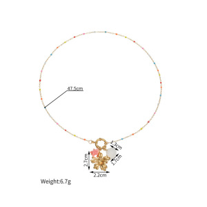 Colliers Pendentifs Pour Femmes, Style Océanique, Motif Floral Et Poisson, En Acier Inoxydable Étanche, Couleur Or h5 Image4