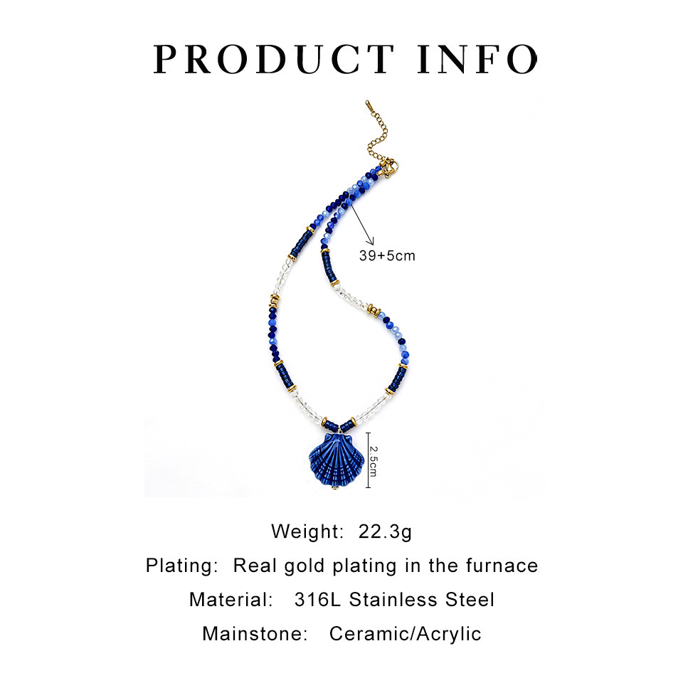 Colliers De Perles Pour Femmes En Céramique De Coquillage De Style Océanique 