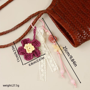 Breloques Pour Sac En Raphia Tressé, Perles Torsadées Sweet Flower De La Série Simple h5 Image3