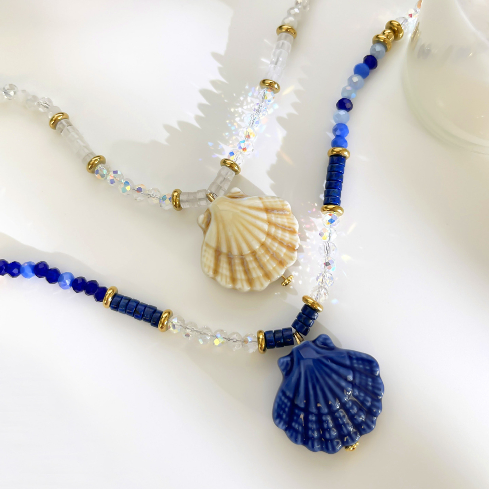 Colliers De Perles Pour Femmes En Céramique De Coquillage De Style Océanique Image4