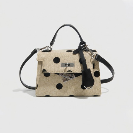 Sacs à main carrés pour femmes en tissu à pois, style parisien chic