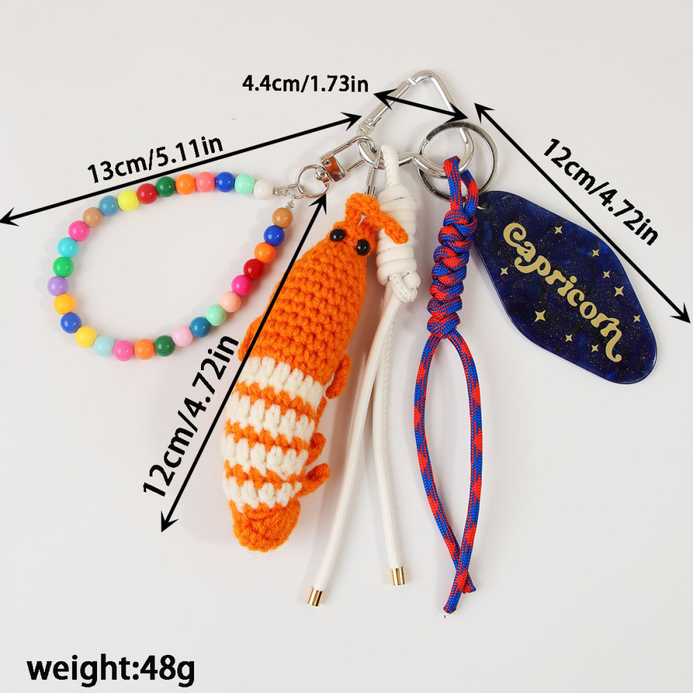 Série Simple, Perles Naturelles En Forme D'Animal, Style Homard Torsadé, Style Océanique, Breloques Pour Sac En Corde Tressée