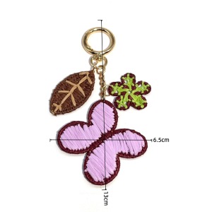 Breloques De Sac En Raphia Tissées En Forme De Papillon Et De Fleur Douce, Collection Simple h5 