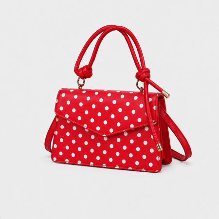 Sacs à main carrés pour femmes en PU à pois, style parisien chic 2