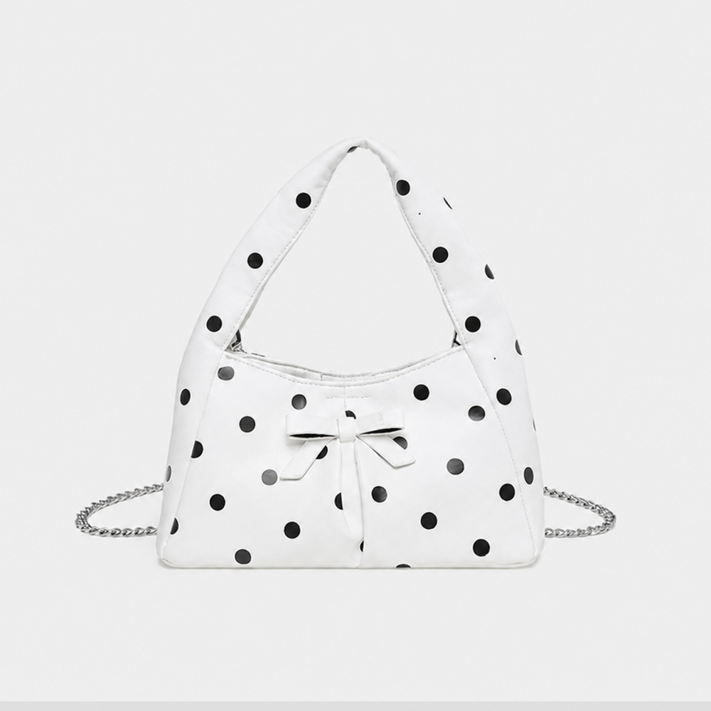 Sacs À Main Pour Femmes En Pu À Pois Et Nœud Style Années 2000 Image2