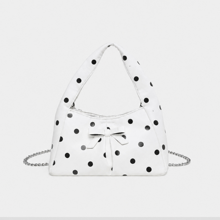 Sacs à main pour femmes en PU à pois et nœud style années 2000 2