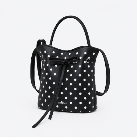 Sac seau pour femme en PU à pois, style parisien chic 2