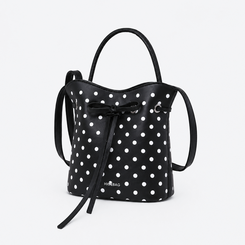 Sac Seau Pour Femme En Pu À Pois, Style Parisien Chic h5Image2