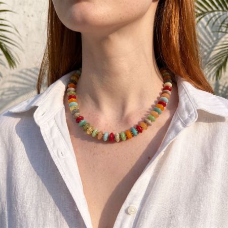 Colliers de perles en résine pour femmes, collection Simple Series 2