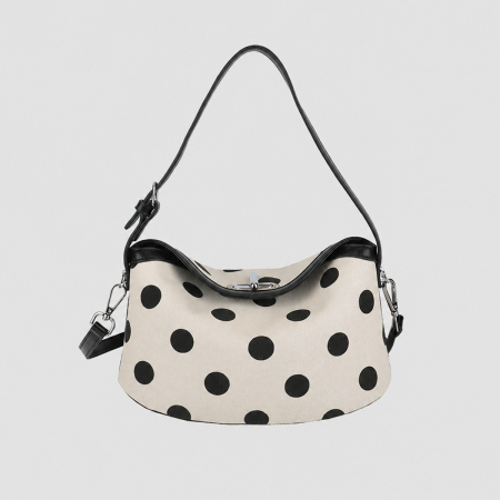 Sac bandoulière femme en tissu à pois style décontracté