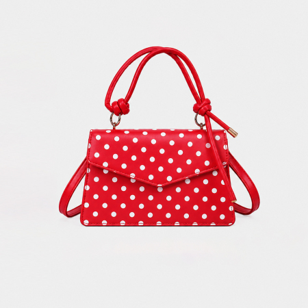 Sacs à main carrés pour femmes en PU à pois, style parisien chic