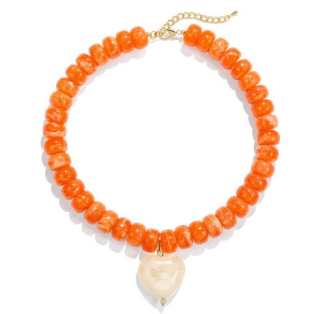 Colliers de perles acryliques Sweet Heart de la série romantique pour femmes