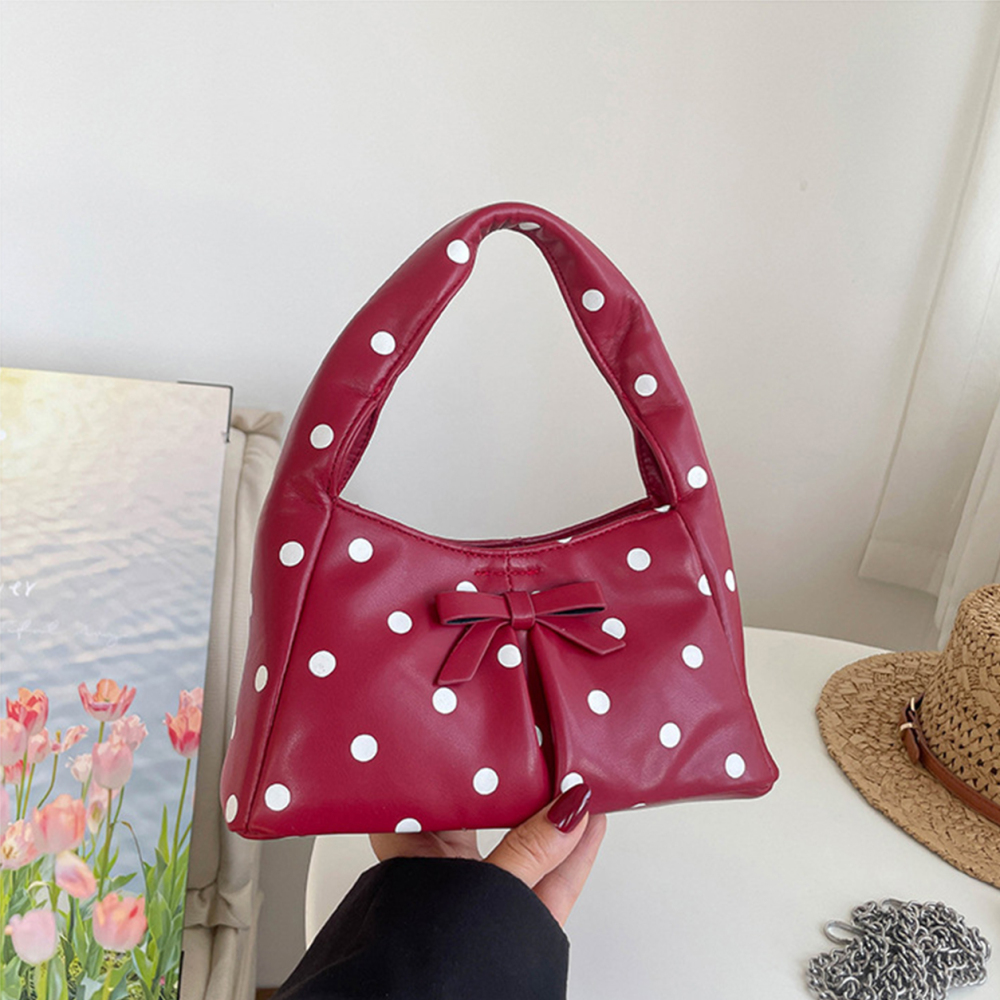 Sacs À Main Pour Femmes En Pu À Pois Et Nœud Style Années 2000 Image3
