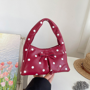 Sacs À Main Pour Femmes En Pu À Pois Et Nœud Style Années 2000 h5 Image3